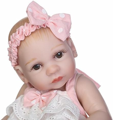 Miniatura 3 de Funny House Muñecas de bebé Reborn de vinilo de silicona de cuerpo completo, muñeca realista de bebé niña, linda muñeca de 10 pulgadas, 10.2 in,
