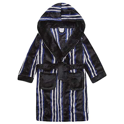 Style It Up - Bata - para niño Black Stripe Robe - Hooded 9-10 Años