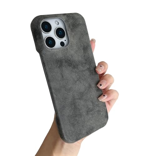 Étui en daim noir compatible iPhone 13 Pro Max Caseative