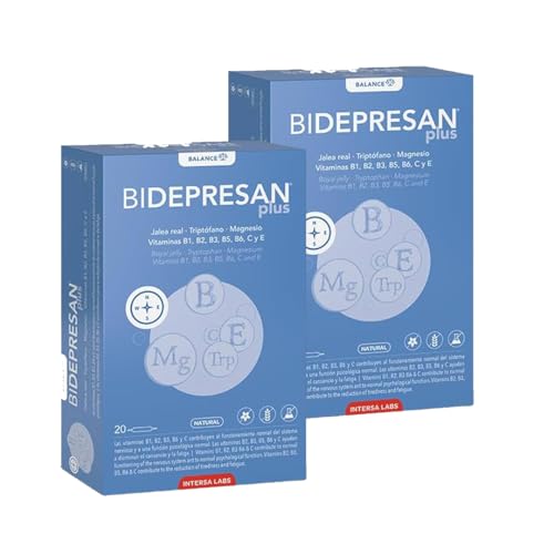 Intersa Bipole Bidepresan Plus - Pack Ahorro 2 x 20 Ampollas - Con Vitaminas B1, B2, B3, B6 y C - Ayuda a Disminuir la Fatiga y el Cansancio