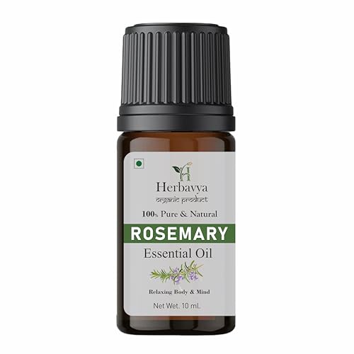 Image of Rosemary Essential Oil for Aromatherapy, Hair and Skin Care | Natural Rosemary Oil for Scalp Massage, Relaxation and Personal Care 10 ml.