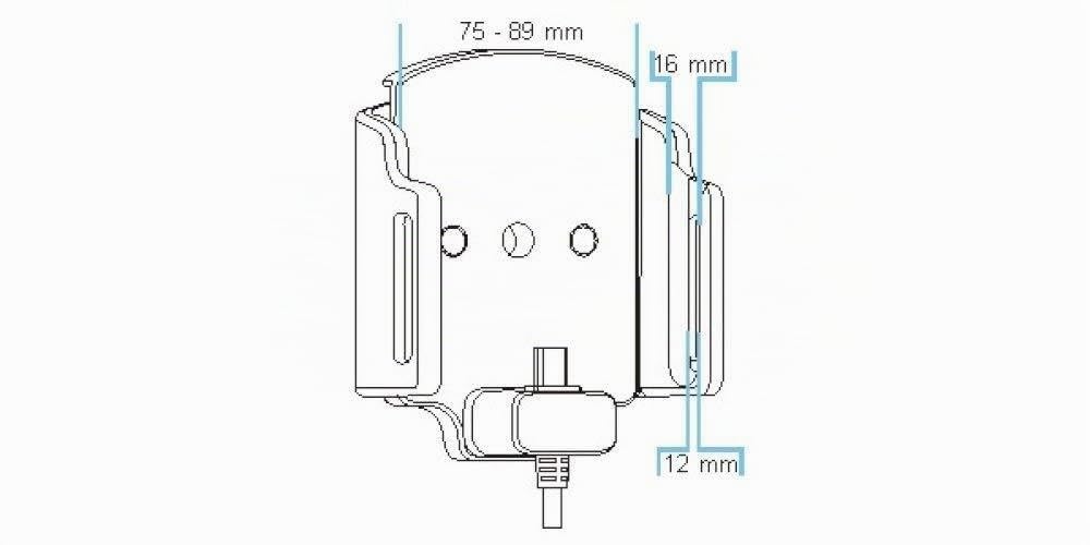 Brodit Gerätehalter 521845 mit Ladefunktion für Smartphones, Schwarz