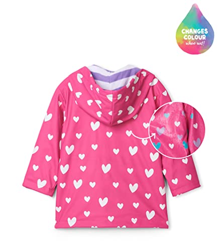 Hatley Girls' Color Changing Button-up Printed Rain Jacket3