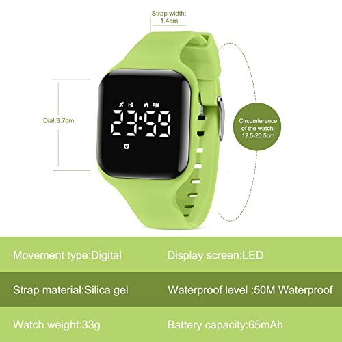 Image of Kids Watches for Girls Boys Digital Sport Watch with Step Counter Pedometer Vibration Alarm Clock, No App Waterproof Fitness Tracker Kids Watch Boys Girls Teens Students Ages 5-16
