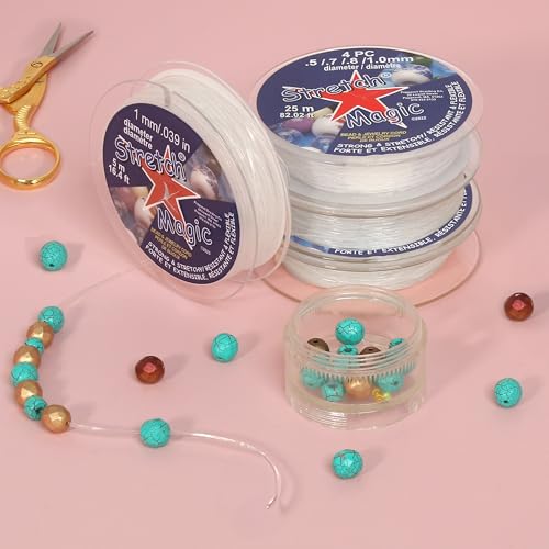 Hilo elástico transparente resistente Stretch Magic para pulseras duraderas sin cierres 3