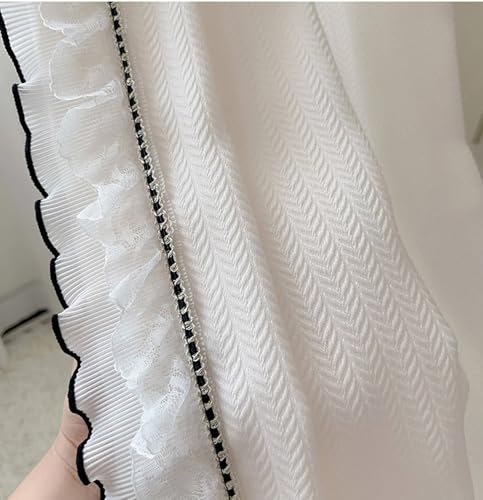 Rideaux fenetre voilage 107x132 en polyester texturé blanc pour salon lumineux - 3