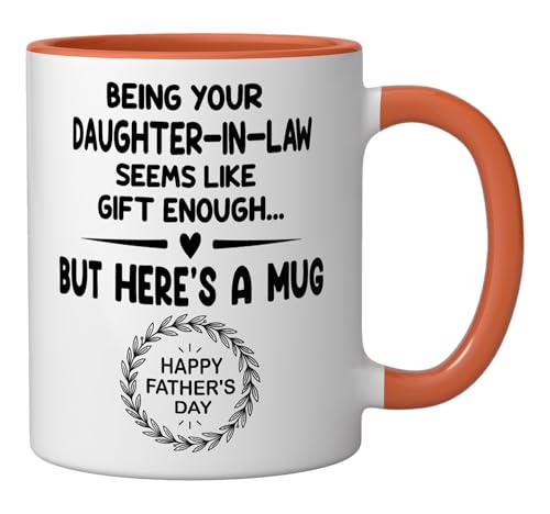 Taza cerámica para café 11 oz naranja y blanca miniatura 2