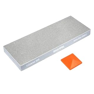 SHARPAL 168H Large 8" x 3" Dual-Grit Diamond Sharpening Stone – Coarse 325 & Extra-Fine 1000 Grit Monocrystalline Diamond Whetstone, Professional Knife Sharpener with Anti-Slip Pad and Angle Guide