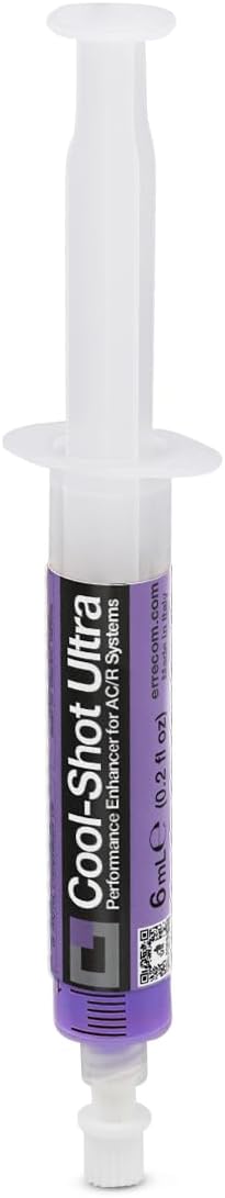 Errecom Cool-Shot Ultra, A/C Performance Enhancer Additive to Restore the Original Efficiency of Air Conditioning and Refrigeration Systems (Vehicle A/C systems included), 6 mL Cartridge, no adapters