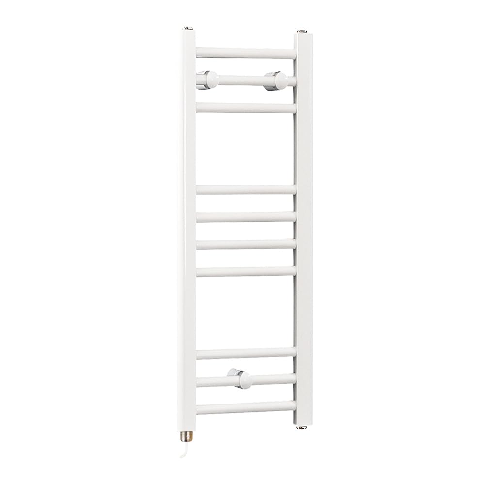 Milano Ive 200W White Straight Bar Electric Heated Towel Rail - 800mm x 300mm
