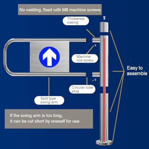 Automatic Closing Metal Swing Safety Gate - Security Barrier for Supermarkets, Warehouses, Libraries & Stores - Durable, Easy-Install, Child-Pet Safe Entrance Solution