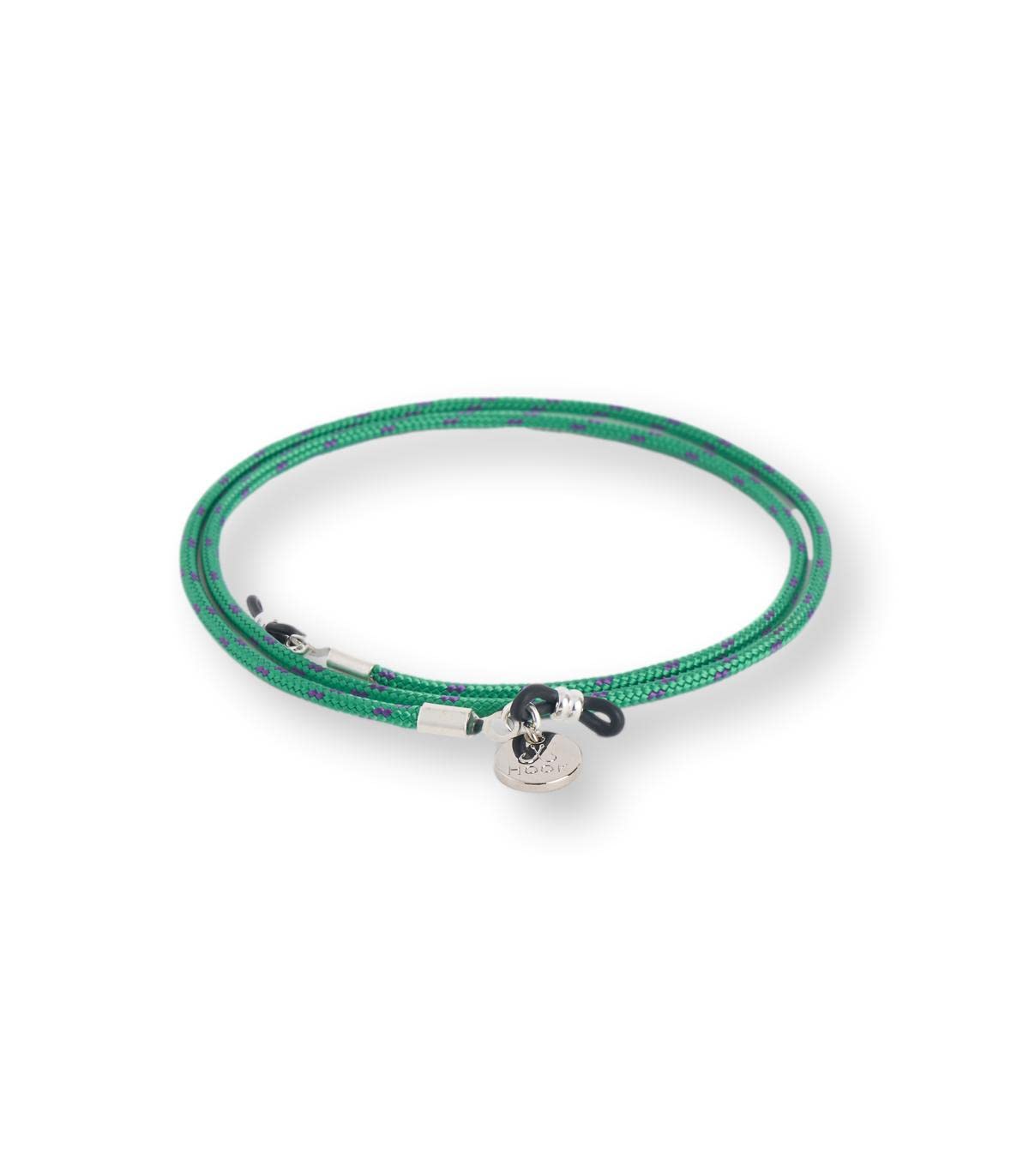 HOOK Cordón Cuelga Gafas Para Hombre o Mujer - Cordón Para Gafas de Sol o De Ver - Cordón Náutico Negro Puntos Multicolor - 60 cm largo 3 mm ancho - Gomas Universales - Pineda 8251
