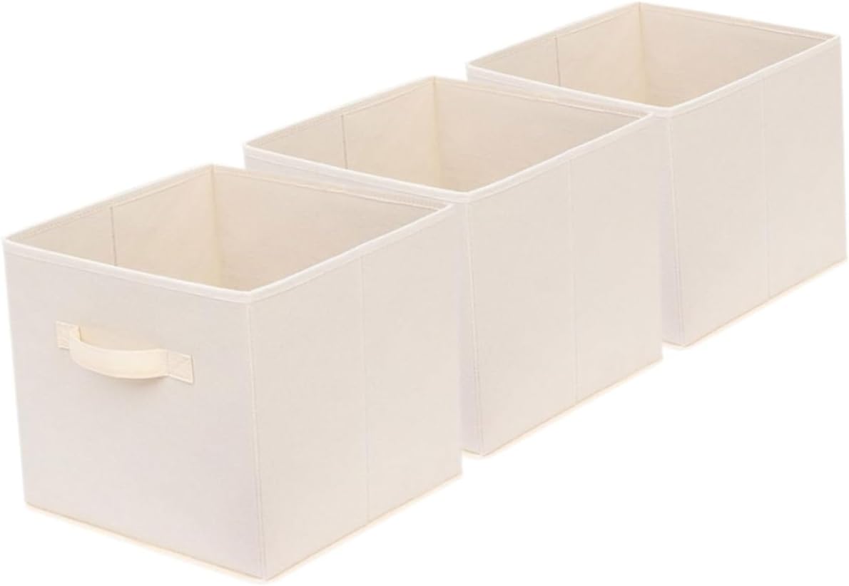 3Pcs Storage Boxes Non Woven Sundries Organizer for Rooms Lightweight Versatile Design for Office Kitchen Bedroom Use