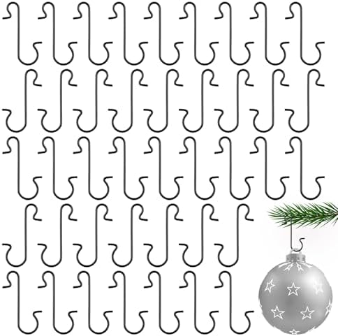200 Pack Black Christmas Tree Hooks - Ornaments Hangers