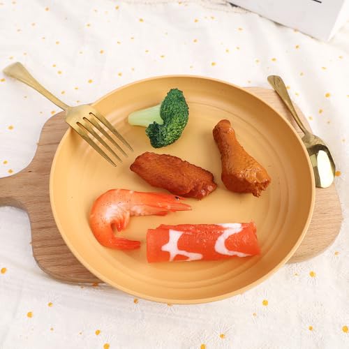 Image of Wheat Straw Dinner Dishes For Parties, Picnic, Camping, Home, School, Office, Traveling, Salads, Sandwiches, Cereal, Pizza Suitable For Dishwasher Microwave Safe (20cm+23cm, Yellow, Pack Of 2)