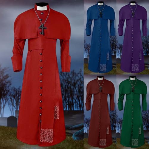 Abrigos católicos de sacerdote con cuello chal y vestimenta litúrgica medieval premium 2