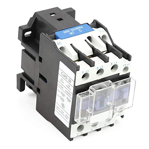 Hilitand AC 220V 32A CJX2-3210 Contactor Electric Contactor Plate Front Wiring High Sensitivity Industrial Electric AC Contactor for Power Distribution Power Applications