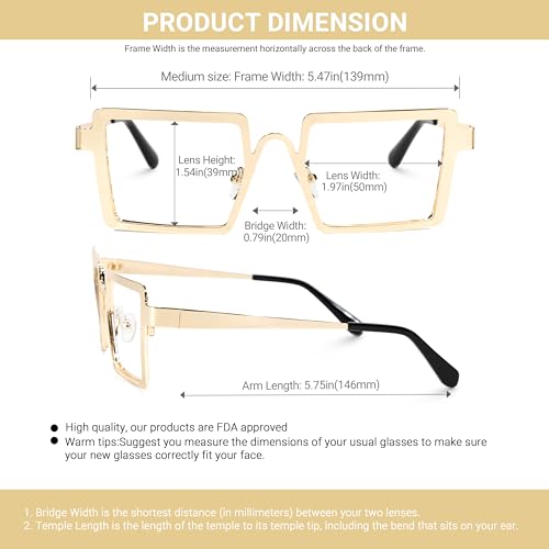 Image of VOOGLAM Stylish Rectangle Blue Light Blocking Glasses for Women Anti UV Eyestrain Eyewear Cairbre