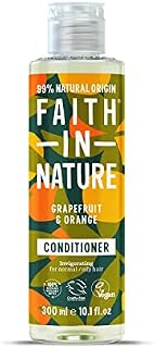 Faith In Nature 300 ml Natural Grapefruit and Orange Conditioner, Invigorating, Vegan and Cruelty Free, No SLS or Parabens, for Normal to Oily Hair