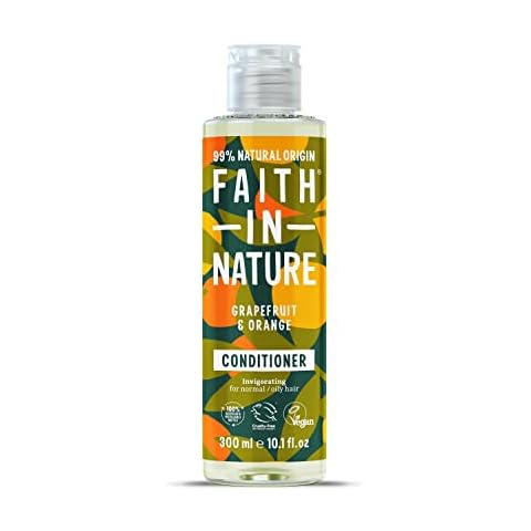 Faith In Nature 300 ml Natural Grapefruit and Orange Conditioner, Invigorating, Vegan and Cruelty Free, No SLS or Parabens, for Normal to Oily Hair Cover