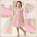 Toddler Girl Tulle Dress Girls Tutu Ruffle Party Dresses Summer Rainbow Floral Fashion Casual (Pink #2,6 Years)