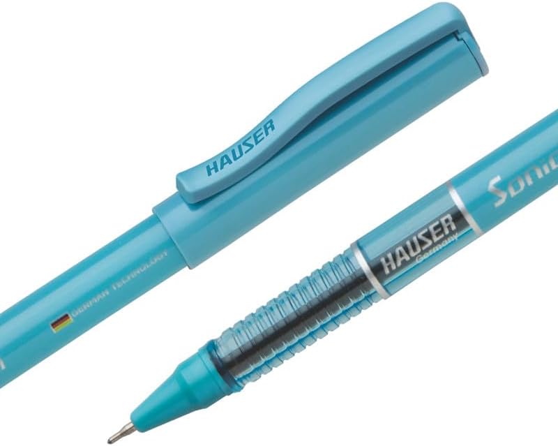 Hauser Sonic X Gel Pen Card Pack | Water Proof Ink For Smooth Flow System | Comfortable Grip With Smudge Free Writing | Sturdy Refillable Pen | Blue Ink, Set Of 10 Pens