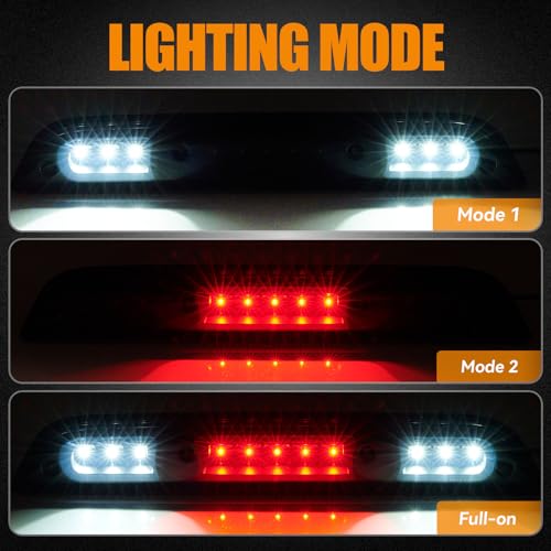 Image of Third 3rd Brake Light LED for 2015-2020 Ford F150, High Mount Rear Brake Lights Assembly for 2017-2020 F250 /F350 /F450 Super Duty, Waterproof Center Cab Lamp Stop Light (Black)
