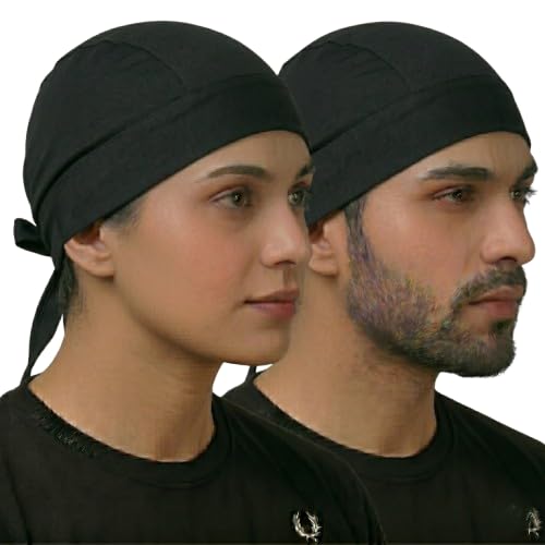 Stretch Lycra 4-Way Patka Cap for Men & Women (Pack of 2) | Skull Cap Bandana Head Wrap | Helmet Liner Head Cap for Cycling Bike Riding Sports Running Gym-picture-10