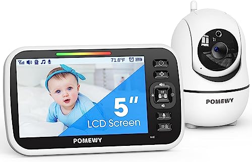Baby Monitor with Camera and Audio - 5¡± Display Video Baby Monitor with 29 Hour Battery Life, Remote Pan & Tilt, 2X Zoom,Auto Night Vision, 2 Way Talk, Temperature Sensor,Lullabies,960 Feet Range