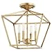 Quorum 304-13-74 Transitional Four Light Dual Mount from Gabriel Collection in Gold, Champ, Gld Leaf Finish,