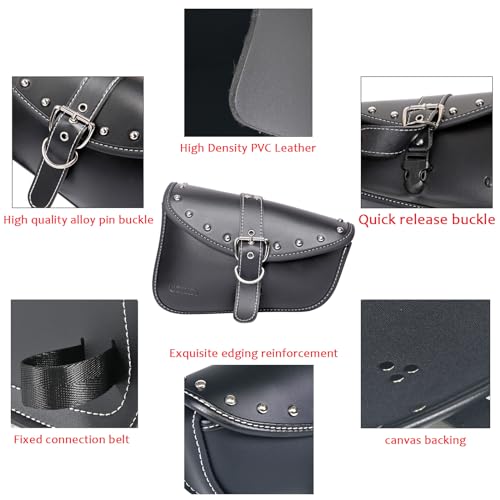QJBOMTO Motorcycle Saddle Bags Side Bags - Saddlebags Softail Pvc Leather,Waterproof, Side Tool Bag, Universal Storage Tool Bag for Motorbike (right Side) by QJBOMTO - Used condition - Image 4