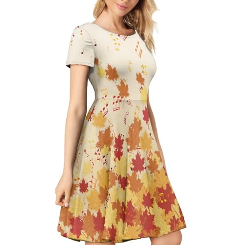 Image of AFPANQZ Womens Casual Summer Lightweight Vintage Dress Short Sleeve Midi Dress Knee-Long Luxury Formal Dress