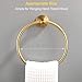 APLusee Towel Ring for Bathroom Wall, Brushed Gold Hand Towel Ring Holder, Heavy Duty SUS 304 Stainless Steel Modern Bathroom Accessories