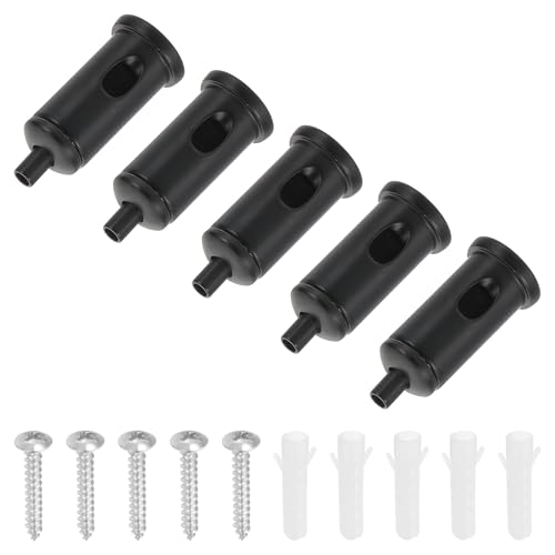 PATIKIL Connettore a Presa per Cavo 5 Set Morsetto Regolabile Acciaio per Sospensione Lampadario Pannello Lampada Accessori Illuminazione, Nero