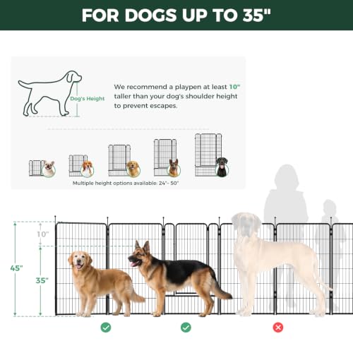 Image of FXW Rollick Dog Playpen with RV Step Grid for RV Camping, 45 inch H, 16 Panels | Easy Setup & Sturdy, Blocks RV Stair Gaps, Fits RV Steps up to 26 inchW, For Large Dogs, Patented