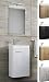 Produktbild VCM Waschplatz Waschbecken Schrank + Spiegel WC Gäste Toilette Badmöbel klein schmal Slito Spiegel Weiß/Beton-Optik