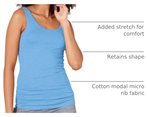 Image of Amazon Essentials Women's Slim-Fit Ribbed Scoop Neck Tank Tops, Pack of 2