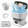 Mini Lavadora Portátil, 11.5L Lavadora Móvil Portátil con Esterilización UV Mini Lavadora Plegable Pequeña Lavadora Capacidad Lavadora Portátil De Camping Para Dormitorio,Camper,Viajar,Camping