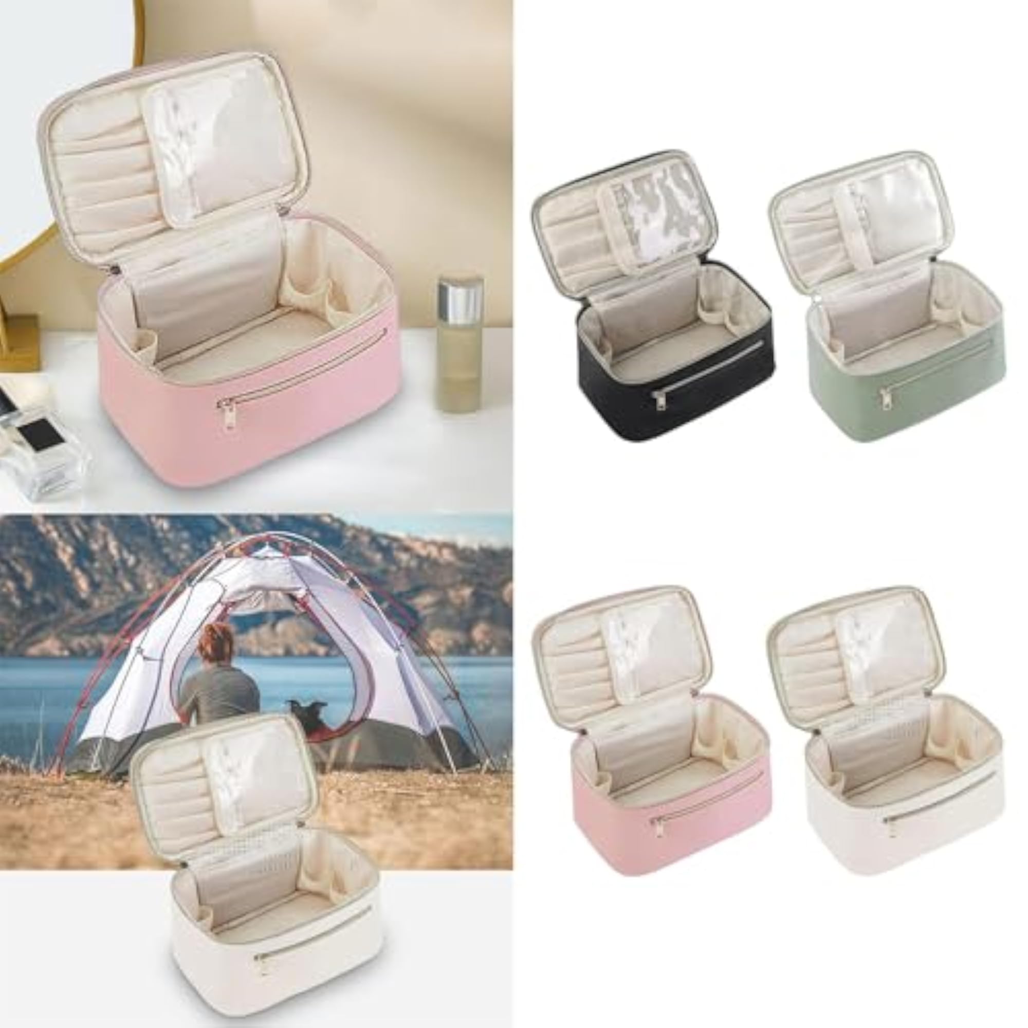 Waterproof Black Toiletry Bag Travel Makeup Organizer