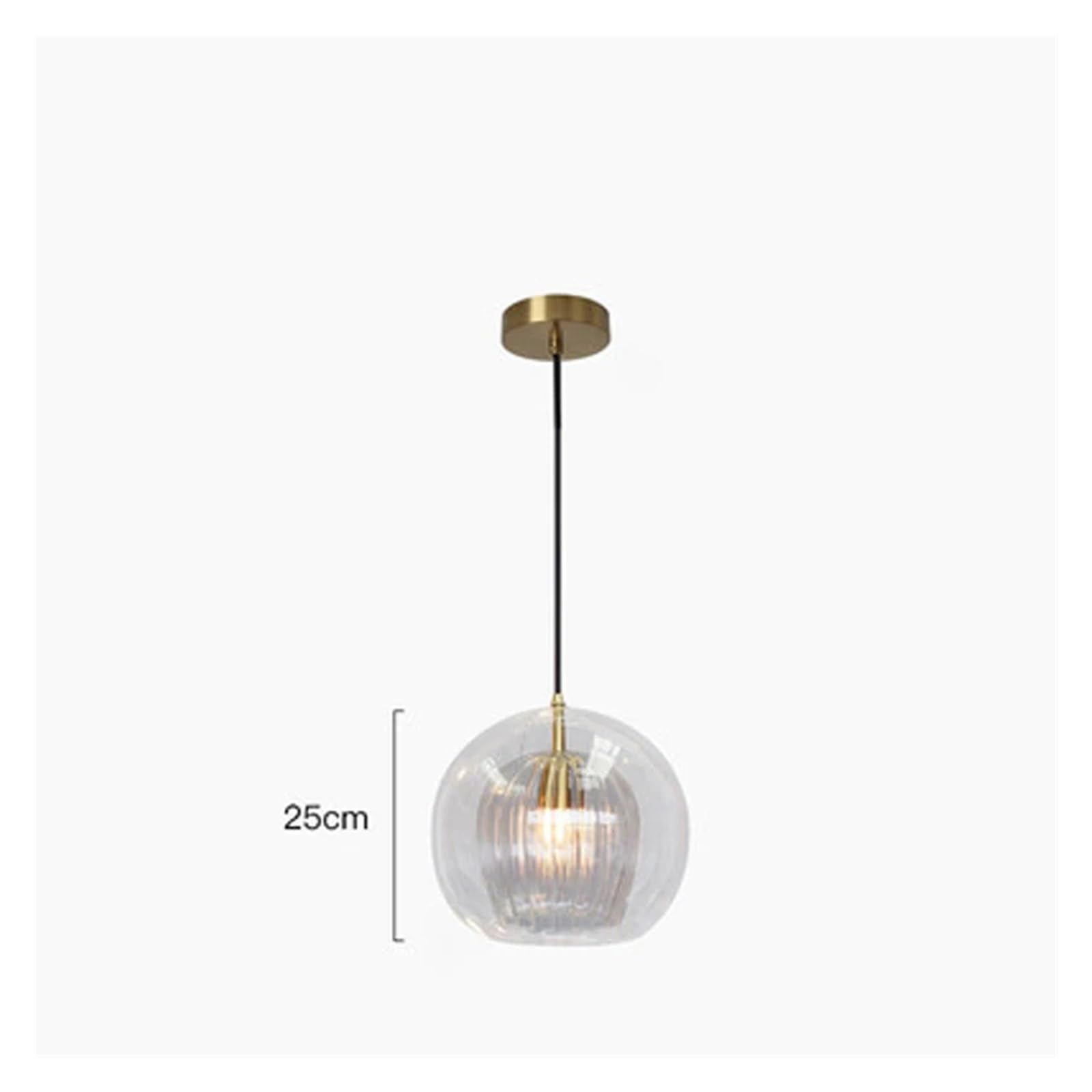 Genérico Lámparas de araña, Lámpara colgante de cristal calabaza, lámpara comedor, decoración muebles cocina nórdica, accesorios iluminación LED techo, Compatible with colgar(25cm)