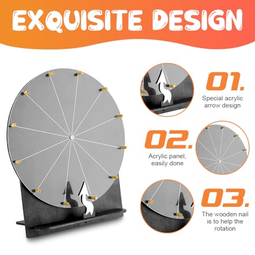 Afenau Glücksrad zum Drehen, 30cm 12 Slots Glücksrad Zum Selbstgestalten mit 10 Markierstift, Gluecksrad Gluecksrad mit Ständer, Drehrad Glücksrad für Lotteriespiele, Party, Verkaufsförderung, Schule
