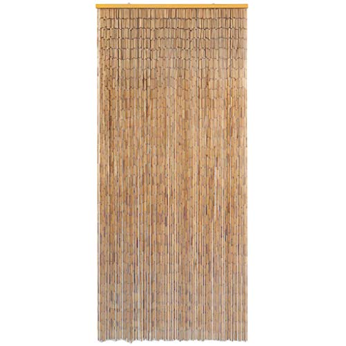 Ausla Cortina de Bambú, Cortina Puerta Elegante Bambú Cortina para Decoración de Exteriores Cortina de Madera contra Insectos, Marrón (90 x 220cm)