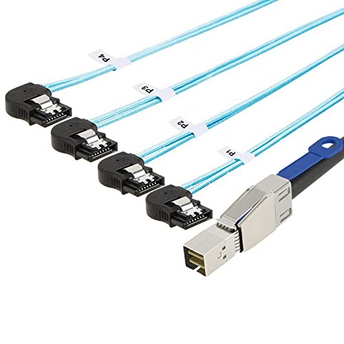 Cable Mini SAS HD SFF-8644 a 4 SATA para Disco Duro de Servidor 1m Negro 2