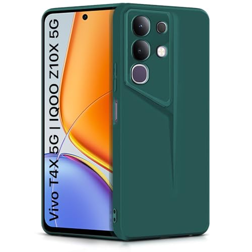 Image of WOW IMAGINE Slim Back Cover for Vivo T4x 5G | iQoo Z10x 5G | Vivo Y31 Pro 5G | Blade Series Ultra Case with Lightweight Design | Camera Protection | Soft Matte Silicone Flexible Mobile Case - Green