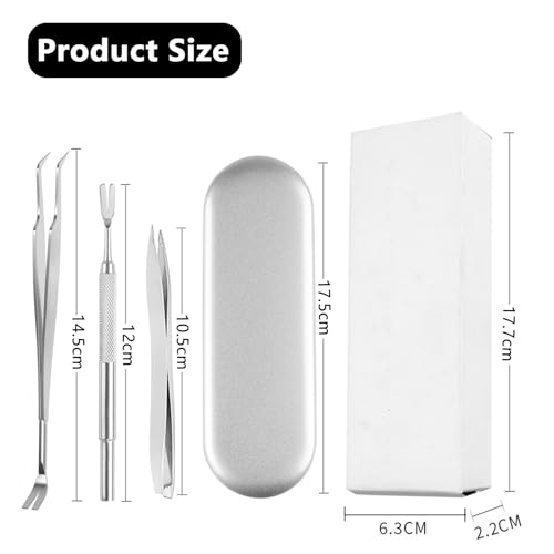 jatimdotin Zeckenzange 3er Set mit Box, 2 in 1 Profi Zeckenpinzette, Zeckenhebel Problemlos Zecken Entfernen, Edelstahl Zeckenzange für Mensch, Hunde, Katze