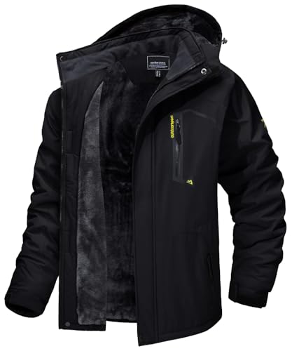 MAGCOMSEN Arbeitsjacke Herren Warm Gefüttert Ski Jacke Übergangsjacke Verdickt Winterjacke Männer...