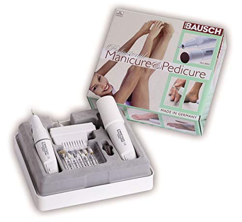 Bausch 0333 Beauty-Set: elektrisches Maniküre-/Pediküregerät und Hornhautschleifgerät PEDIPEEL, Nägel Schleifen, feilen, Hornhaut sanft und schonend entfernen, Nagelpflege, Fußpflege, Handpflege