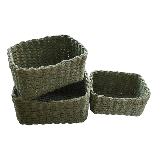 Panier de rangement papier tissé chambre organisation conteneur maison - 8