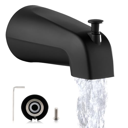Bath Tub Spout Plastic Slip-On Wall Front Mount Matte Black