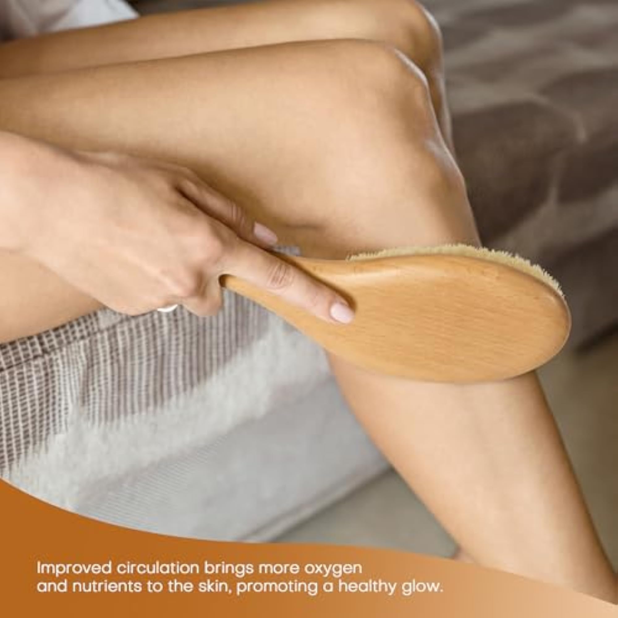 Dry Brush for Body, Natural Bristle Exfoliating Brush